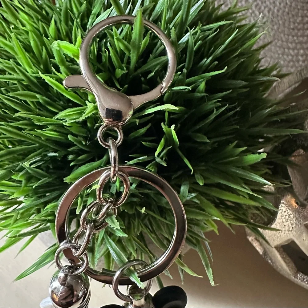 Mickey Mouse Silicone Keychain With White‎ Tassel